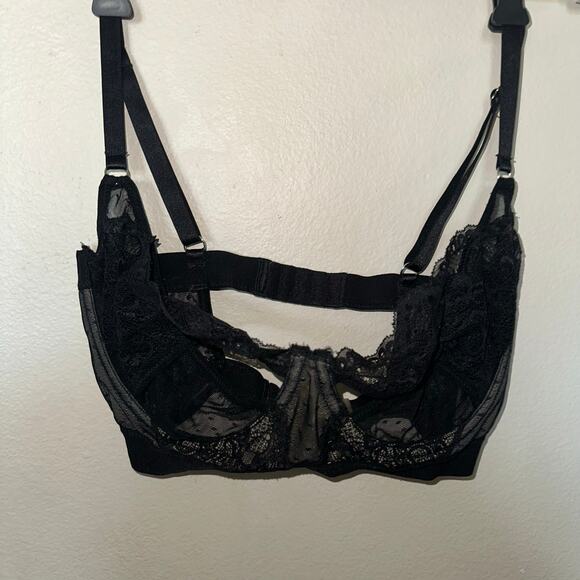 Thistle & Spire Brighton Lace Bustier Bra In Black 34f - Picture 3 of 5